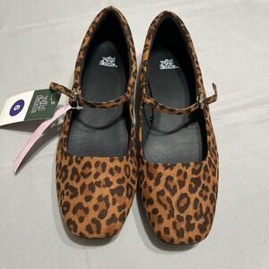 Wild Fable Leopard Print Memory Foam Mary Jane Flats Size 6 Ballet Core Coquette